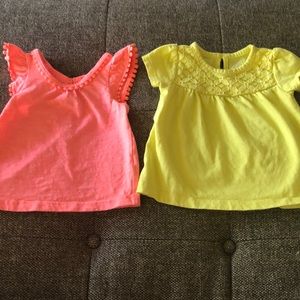 CARTERS 9-12 mth girls top bundle - yellow orange